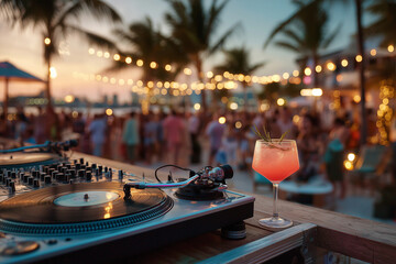 Dancefloor con luci e DJ alla console